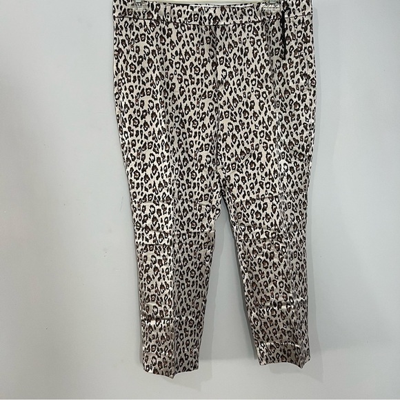 NWT Banana Republic Leopard Print Pants Animal Print Career Slacks Metallic Bold - Picture 11 of 11